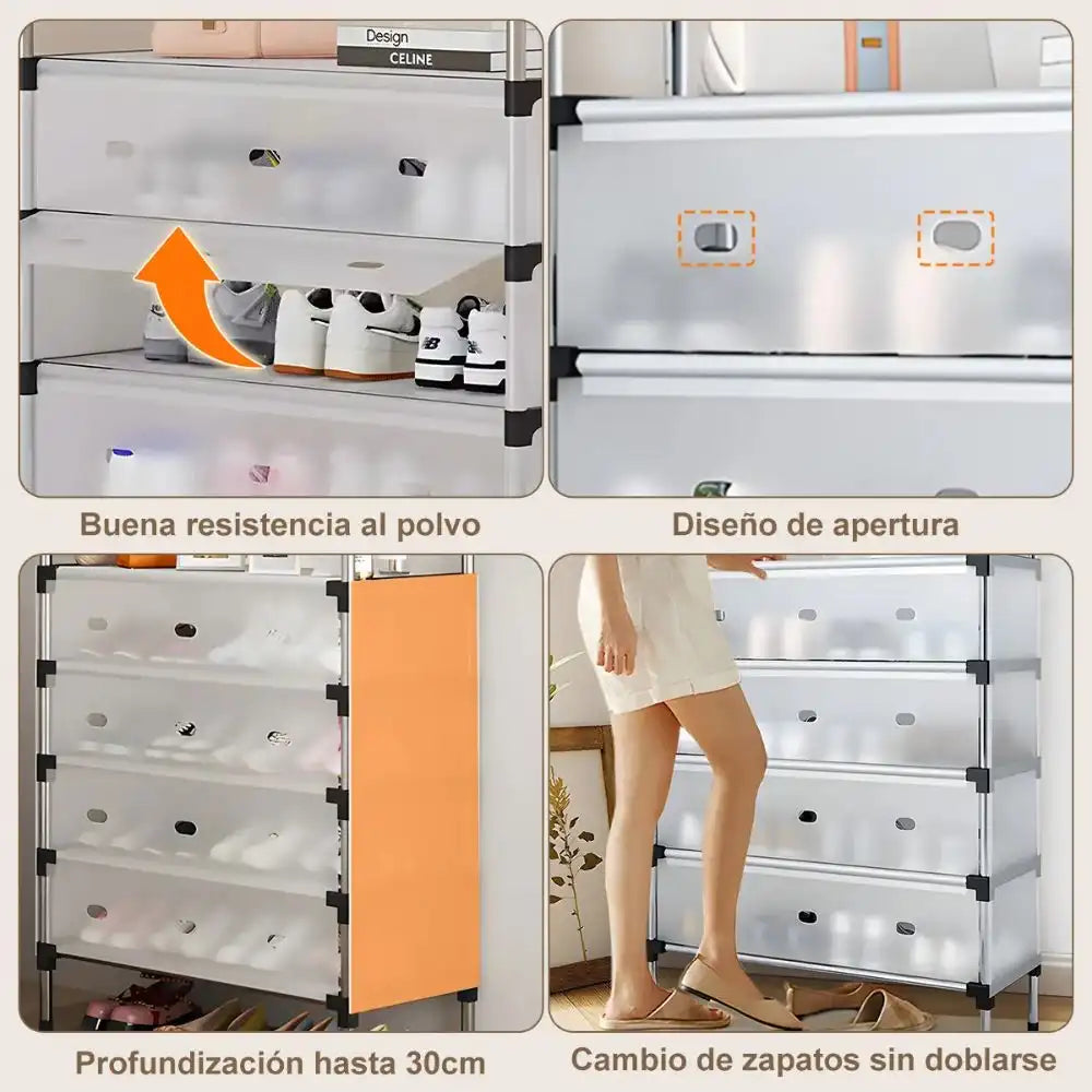 Zapatero Organizador Acrílico de 5 Niveles